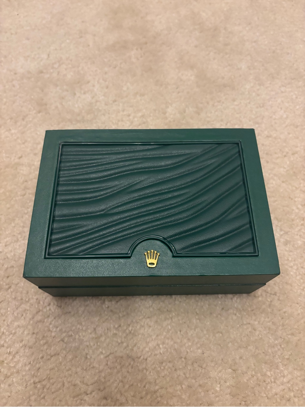 Rolex Dark Green Watch Presentation Box With Gold Crown